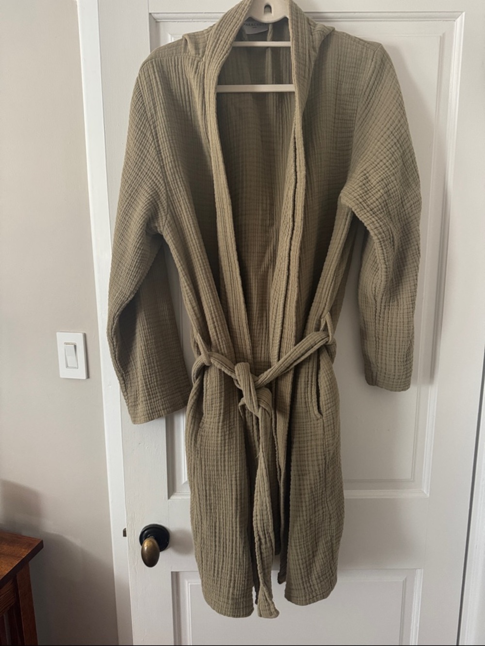 Parachute Olive Green Waffle Robe